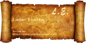 Ladár Etelka névjegykártya